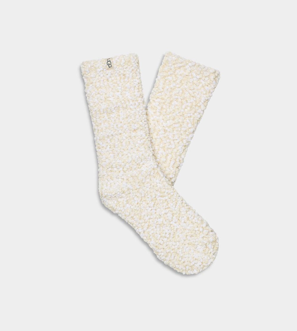 Ugg Adah Cozy Chenille Sparkle - Womens Socks - White - NZ (6429TOZFI)